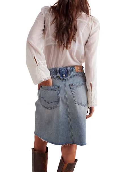 Free People Suzy Denim Midi Skirt