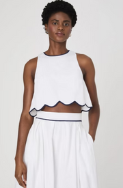 French Connection Alexis Cotton Scallop Top