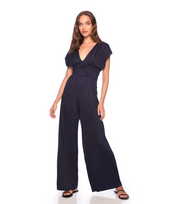 Susana Monaco Short Sleeve Wide Leg Jumpsuit 32"