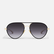 QUAY Say Less Metal Frame Aviator Sunglasses