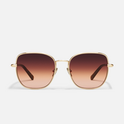 QUAY Uptown Oversized Round Metal Sunglasses