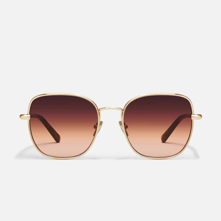 QUAY Uptown Oversized Round Metal Sunglasses