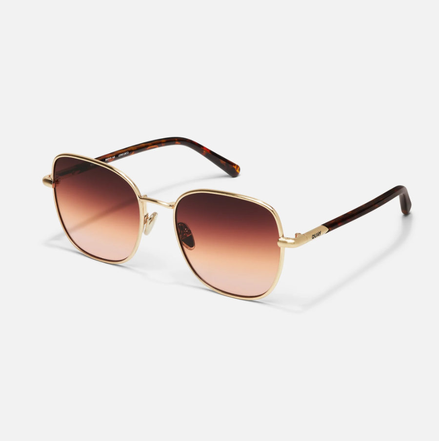 QUAY Uptown Oversized Round Metal Sunglasses