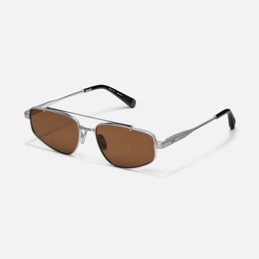 QUAY Pit Stop 90's Metal Sunglasses