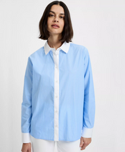 French Connection Poplin Ticking Contrast Button