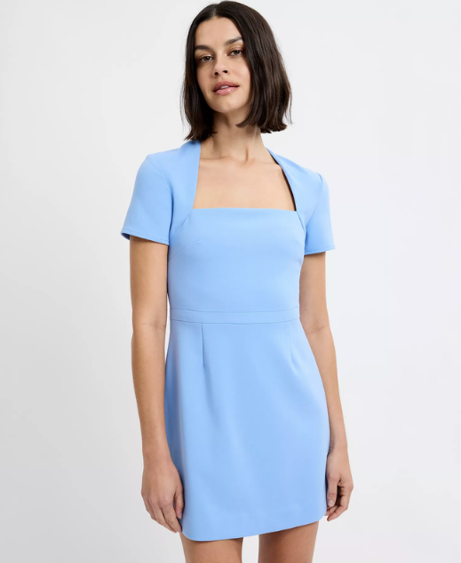 French Connection Whisper Square Neck Mini Dress