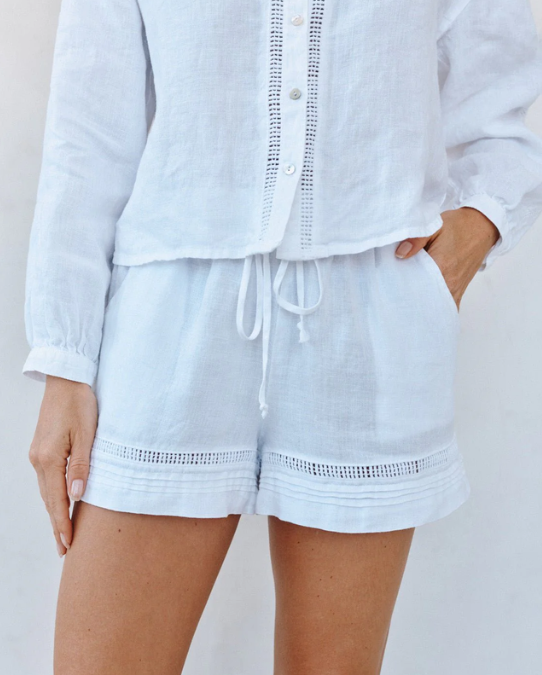 Bella Dahl Lattice Pintuck Short