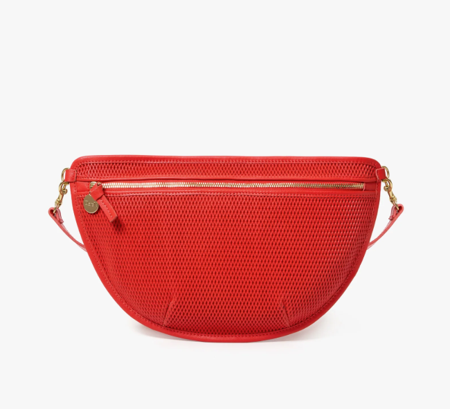 Clare V. Grande Fanny (Bright Poppy Diamond Perf)