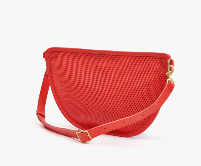 Clare V. Grande Fanny (Bright Poppy Diamond Perf)