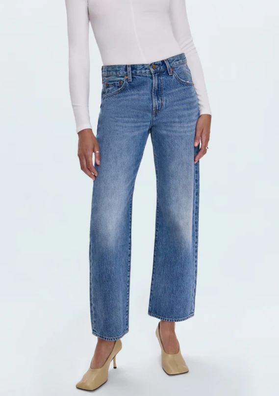 Pistola Lexi Mid Rise Bowed Straight Leg Jean (Metropolis)