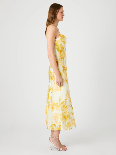 French Connection Oona Satin Sophia Floral Cowl Neck Dress