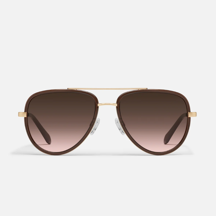QUAY All In Medium Aviator Sunglasses