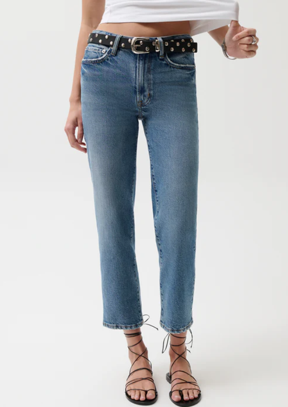 Pistola Aleks Mid Rise Straight Crop Jean (River)