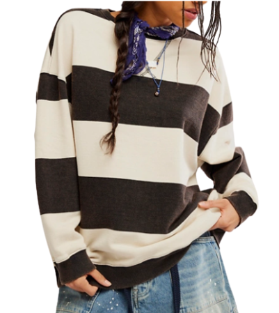 Free People Classic Stripe Crewneck Top