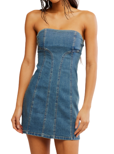 Free People Alexa Denim Mini Dress