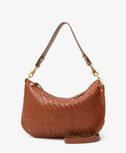 Clare V. Moyen Messenger (Hazelnut Woven Zig Zag)