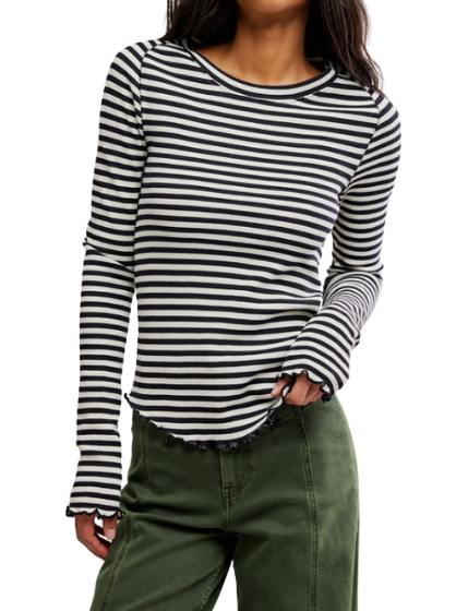 Free People Easy Does It Striped Tee