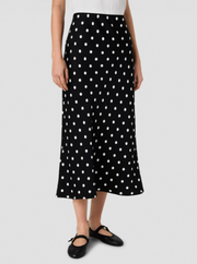 French Connection Ennis Satin Polka Dot Midi Skirt