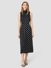 French Connection Ennis Satin Back Neck Bow Midi Dress