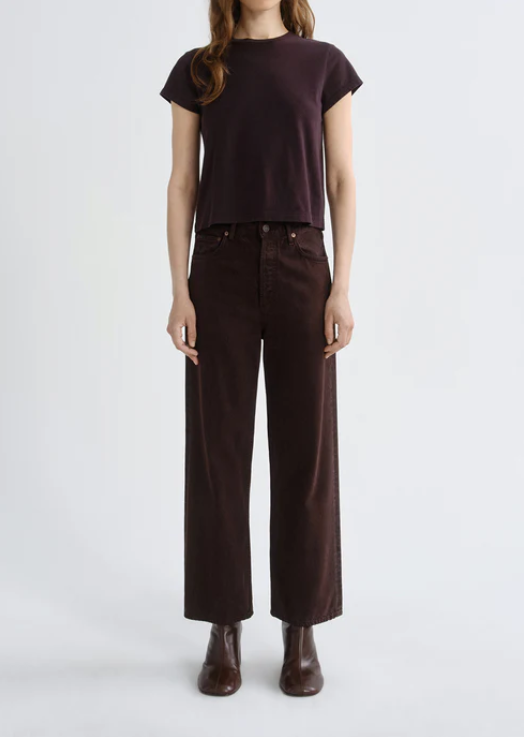 AGOLDE Ren High Waisted Crop Wide Leg Jean (Sloe Berry)