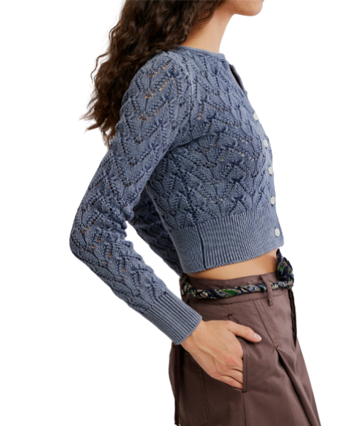 Free People Pretty In Pointelle Cardi