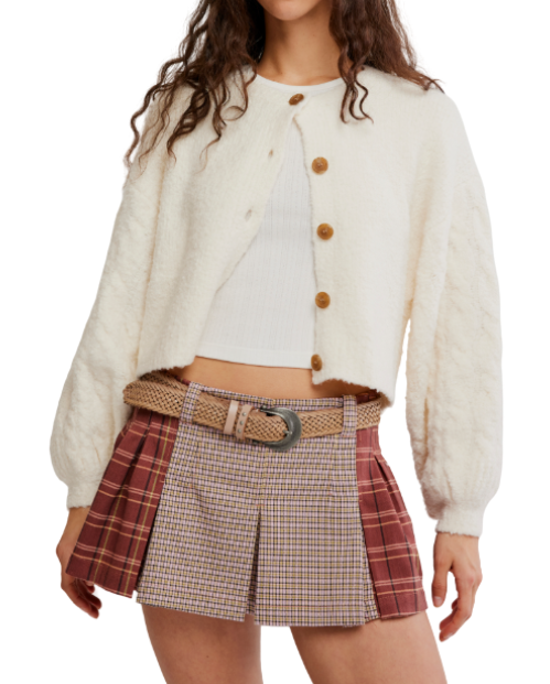 Free People Sherry Pleated Mini Skirt