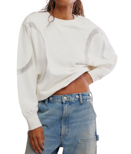 Free People Love Lace Sweatshirt
