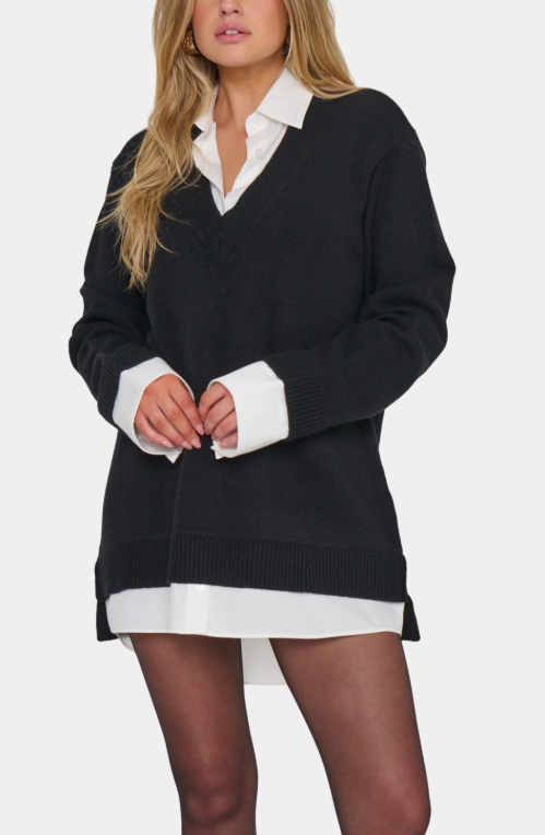 Show Me Your Mumu Lyle Collared Sweater Dress