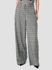 French Connection Matteo Plaid Wide Leg Trousers