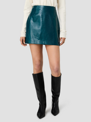 French Connection Faux Croc Leather Mini Skirt