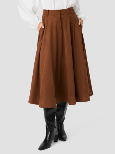French Connection Sonja Suede Midi Skirt