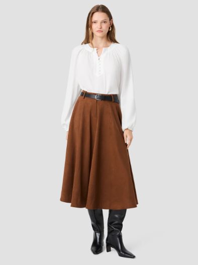 French Connection Sonja Suede Midi Skirt
