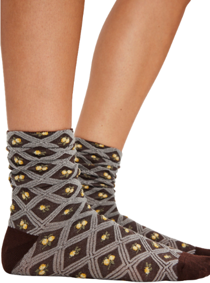 Free People Floral Jacquard Trouser Socks