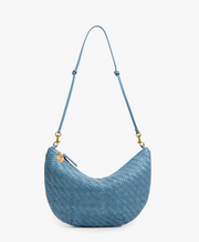 Clare V. Lune Shoulder Bag (Desert Blue Woven Zig-Zag)