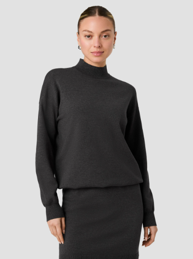 French Connection Cosysoft Long Sleeve Blouson Waist Mini Dress