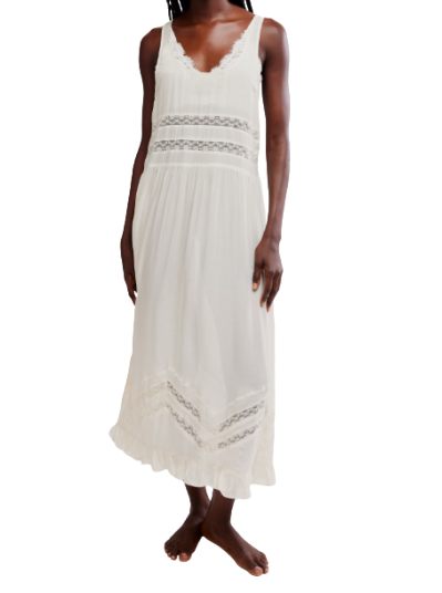 Free People Voile And Lace Midi Slip Dress