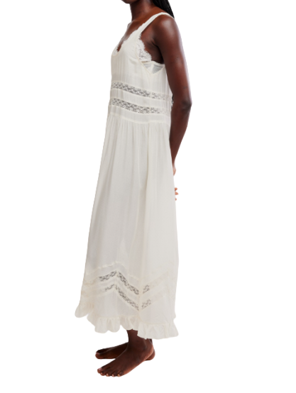 Free People Voile And Lace Midi Slip Dress