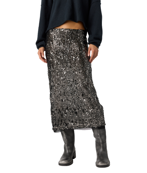 Free People Party Trick Sequin Slip Skirt