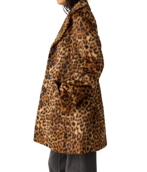 Free People Delancy Leopard Lady Coat
