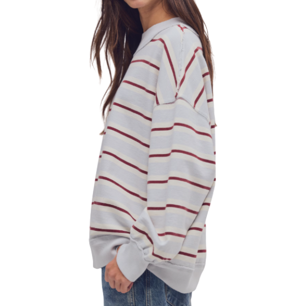 Free People Palm Spring Striped Pullover