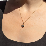 THATCH Olivet Black Enamel Charm Necklace