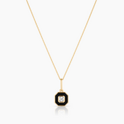 THATCH Florence Black Enamel Charm Necklace