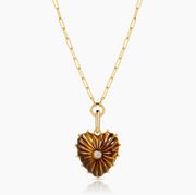 THATCH Malene Tiger's Eye Heart Clip Charm Necklace