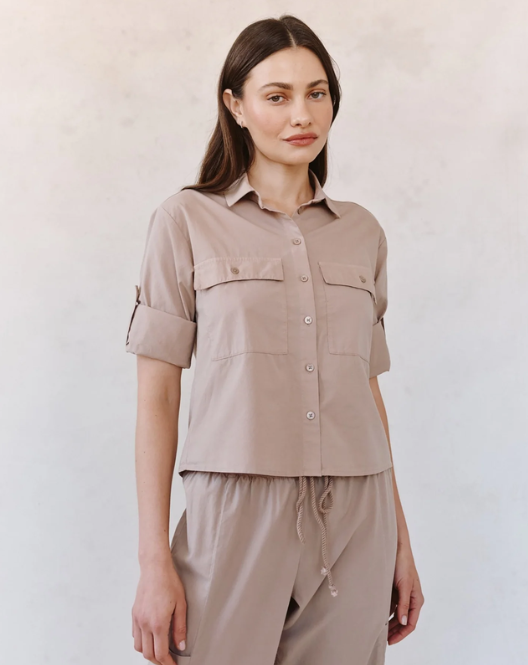 Bella Dahl Long Sleeve Crop Utility Shirt