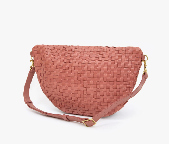 Clare V. Grande Fanny (Rose Clay Woven Checker)