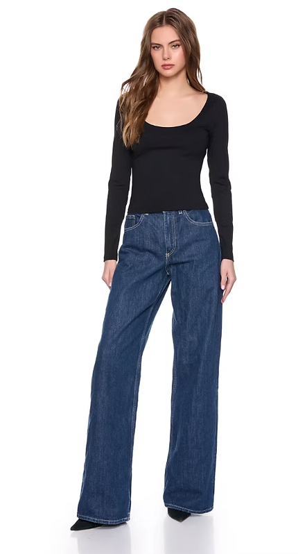 Susana Monaco Scoop Front Long Sleeve Top 5"