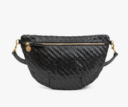 Clare V. Grande Fanny (Black Woven Zig-Zag)
