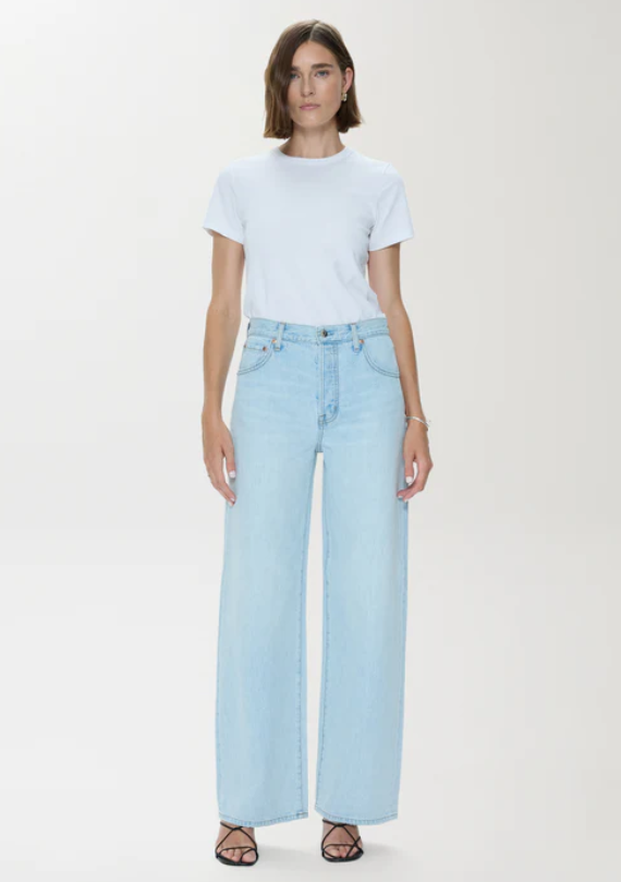 Pistola Tate High Rise Bowed Wide Leg Jean (Postcards)