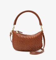 Clare V. Petit Moyen Messenger (Hazelnut Woven Zig-Zag)