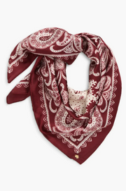 Lele Sadoughi Merlot Paisley Square Scarf
